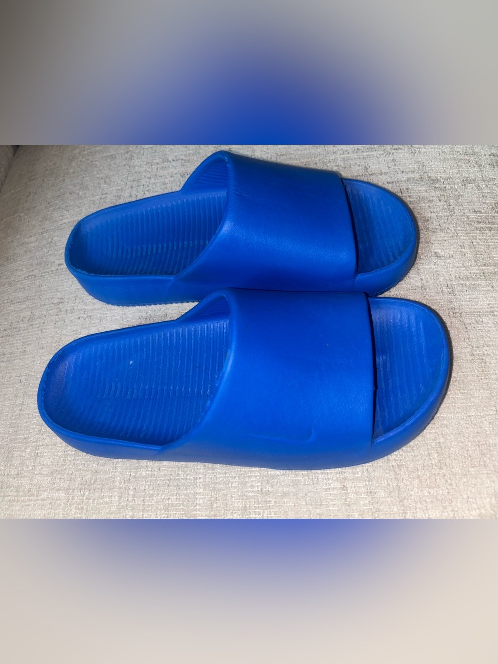 Nike Calm 41 Slides Sandals Cobalt Royal Blue Foam Recovery Shoes Slippers 10.5 - Picture 5 of 7
